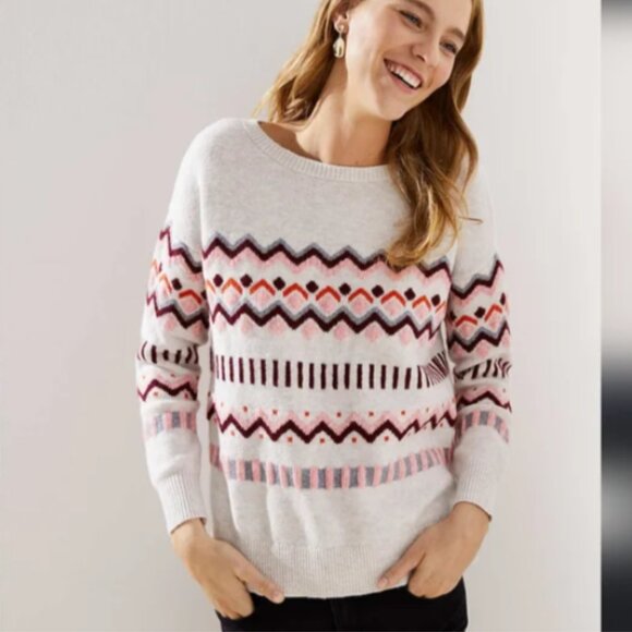 LOFT | Natural with Colorful Knit Women's  Sweater size S 🔥 - Picture 1 of 6